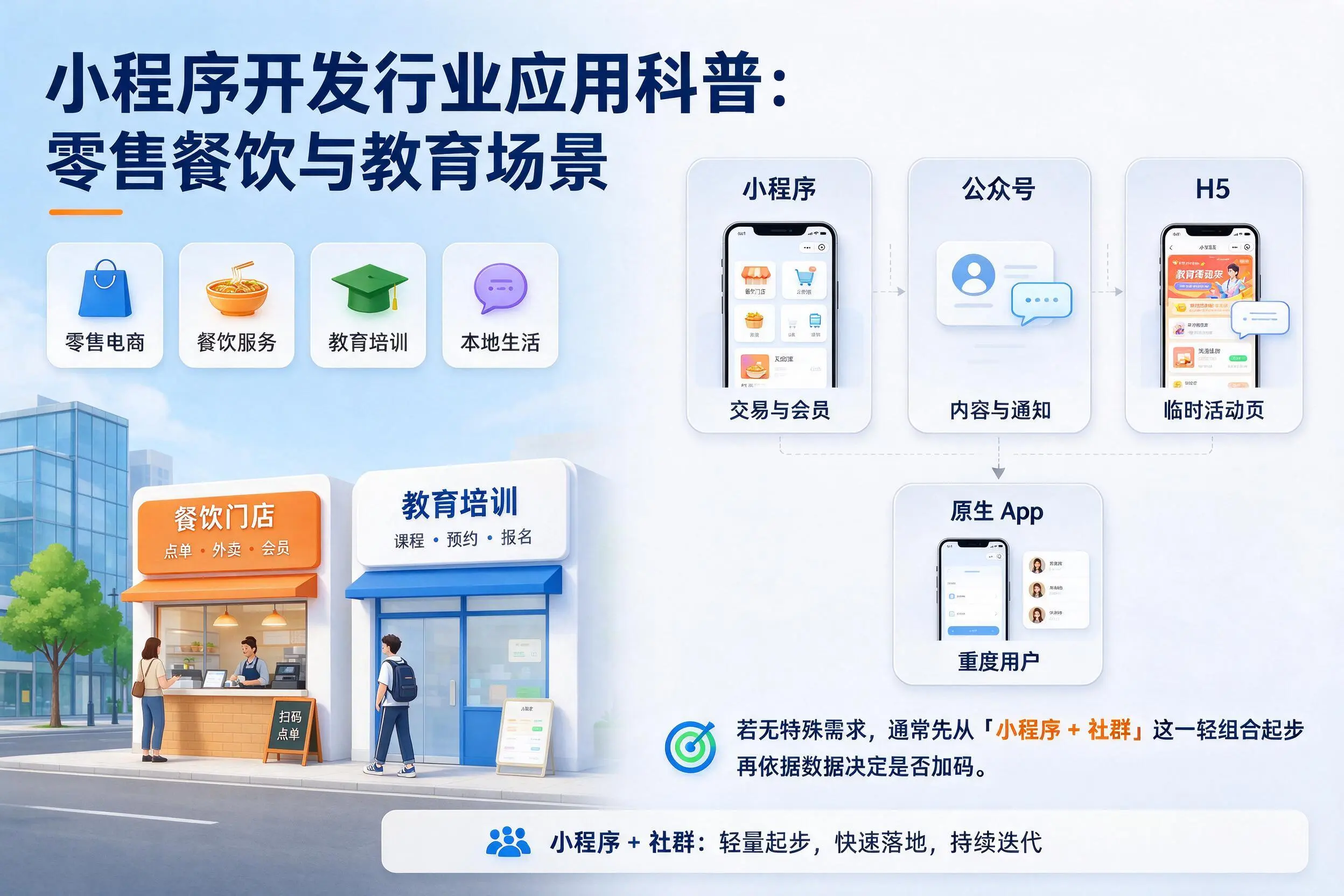宜春小程序开发行业应用科普:零售餐饮与教育场景