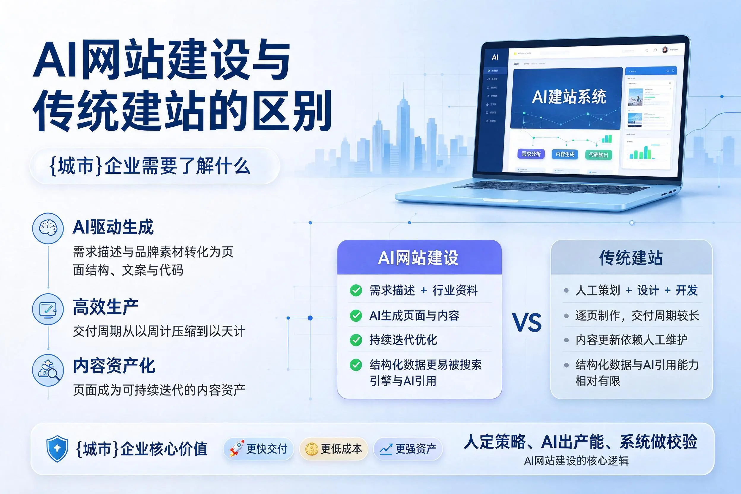 AI网站建设与传统建站的区别，宜春企业需要了解什么
