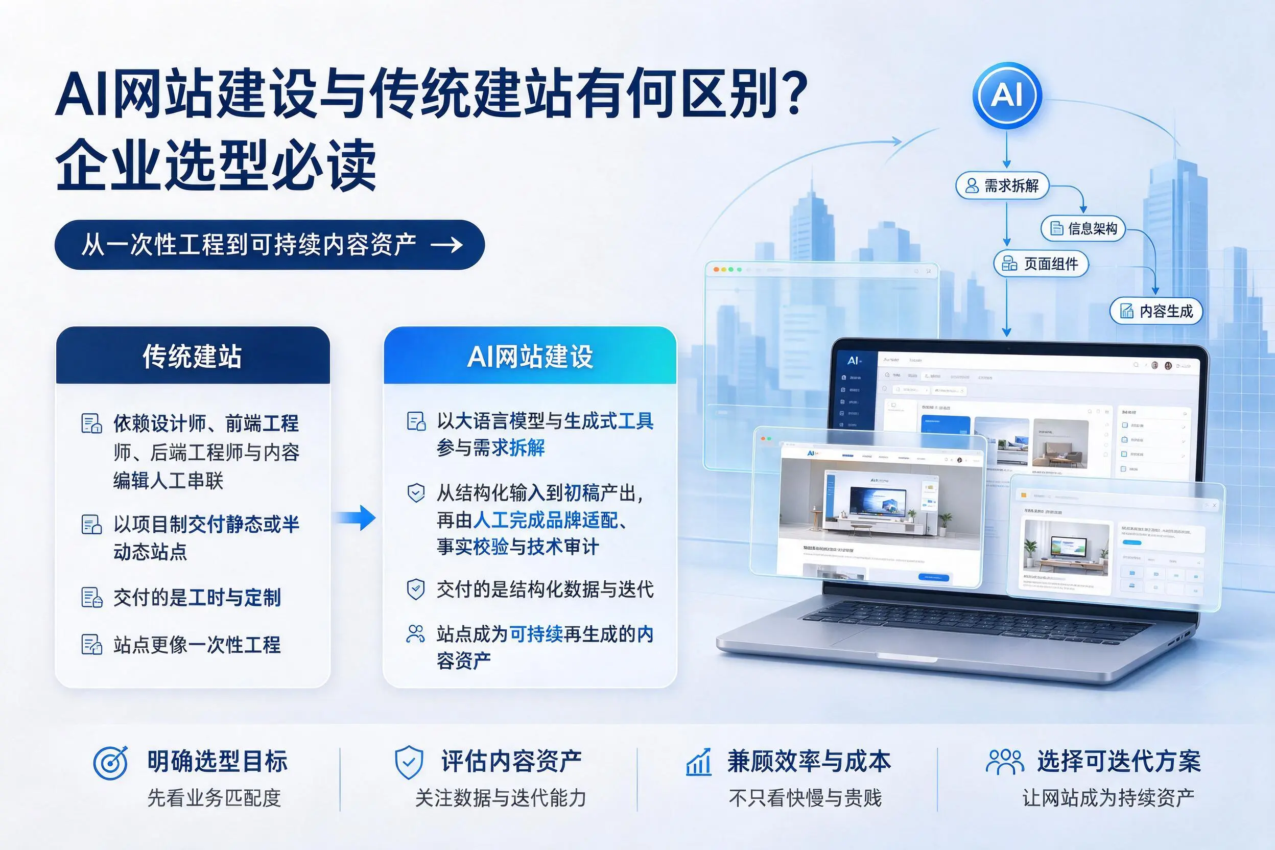 AI网站建设与传统建站有何区别?宜春企业选型必读