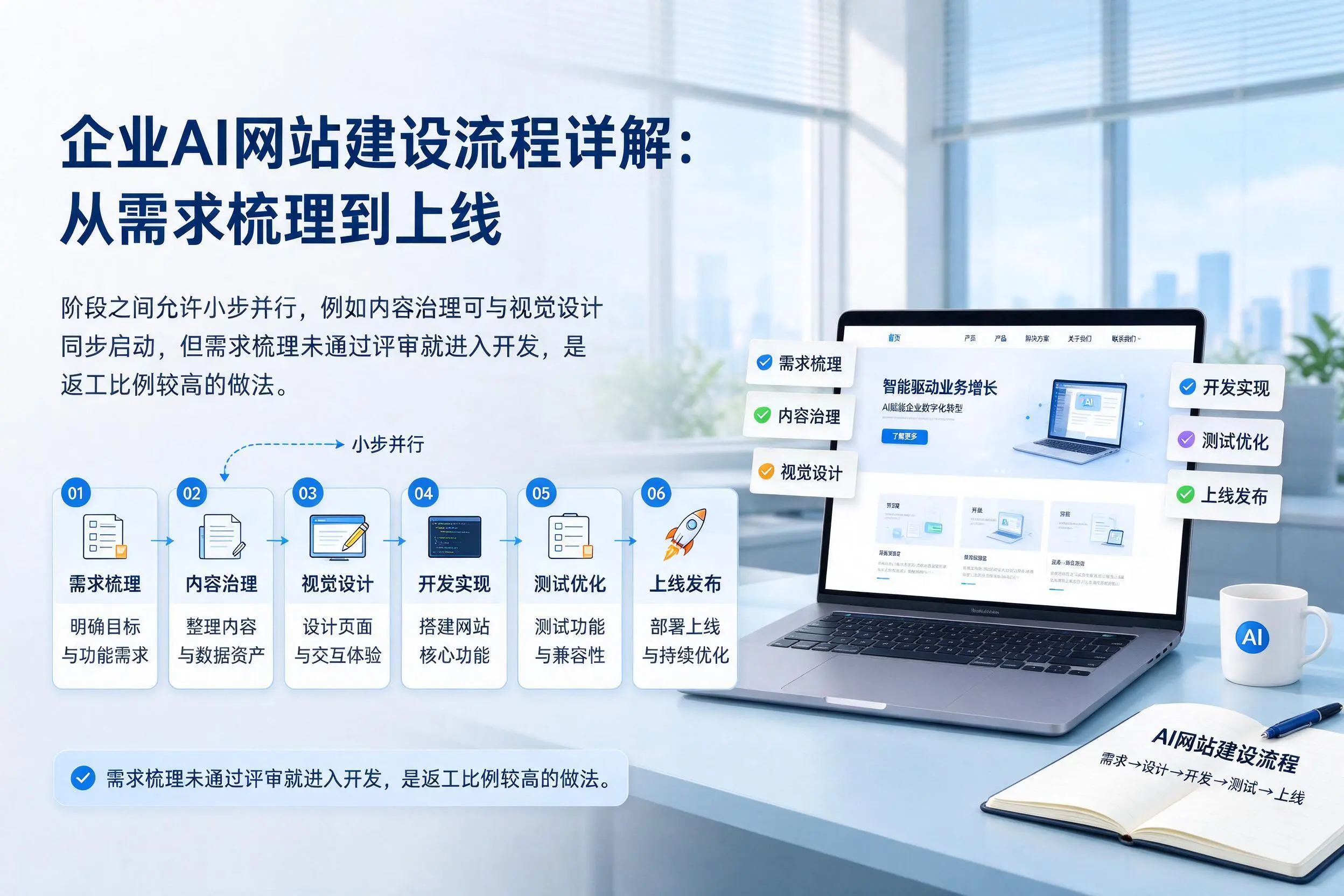 宜春企业AI网站建设流程详解:从需求梳理到上线