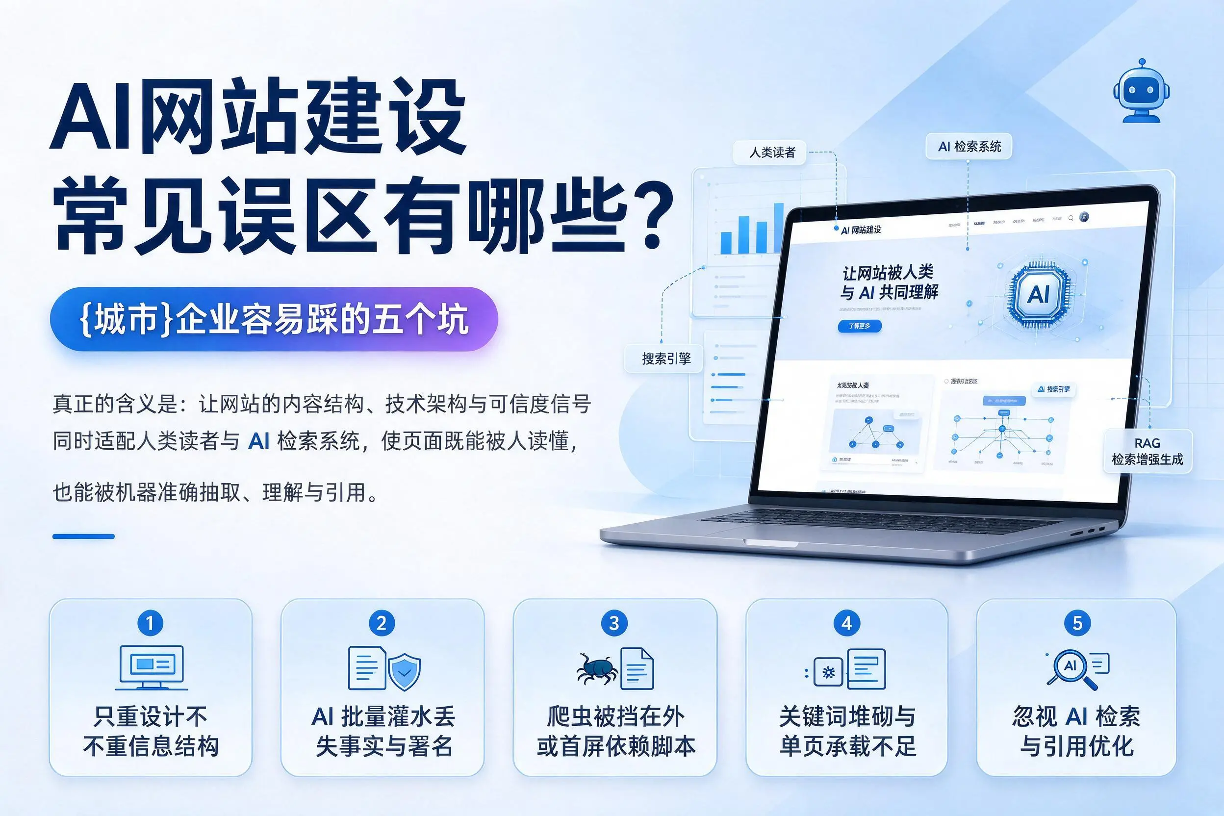 AI网站建设常见误区有哪些？宜春企业容易踩的五个坑