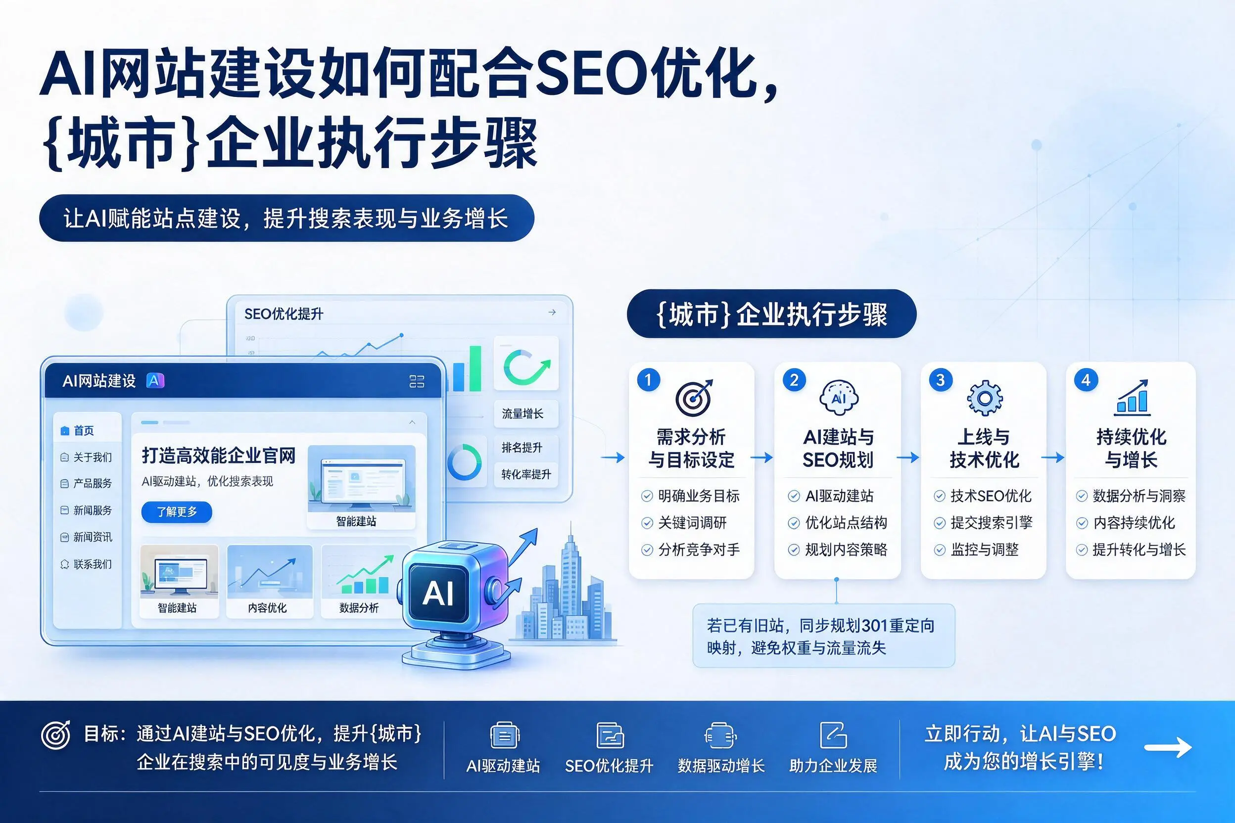 AI网站建设如何配合SEO优化,宜春企业执行步骤