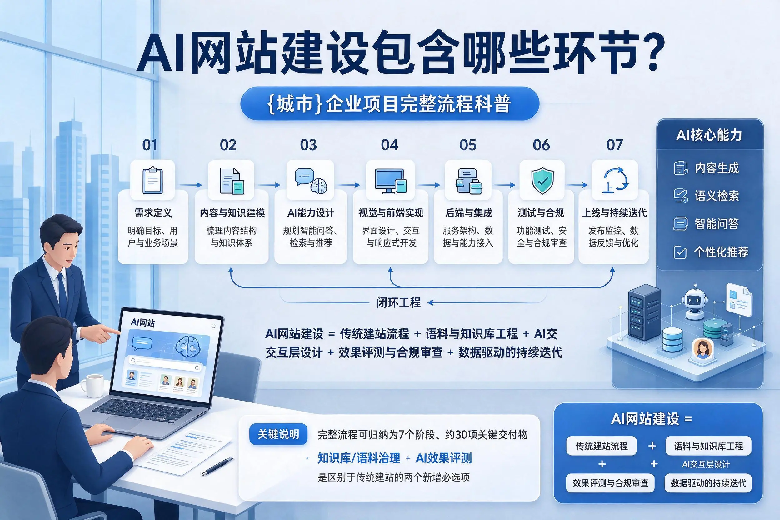 AI网站建设包含哪些环节？宜春企业项目完整流程科普