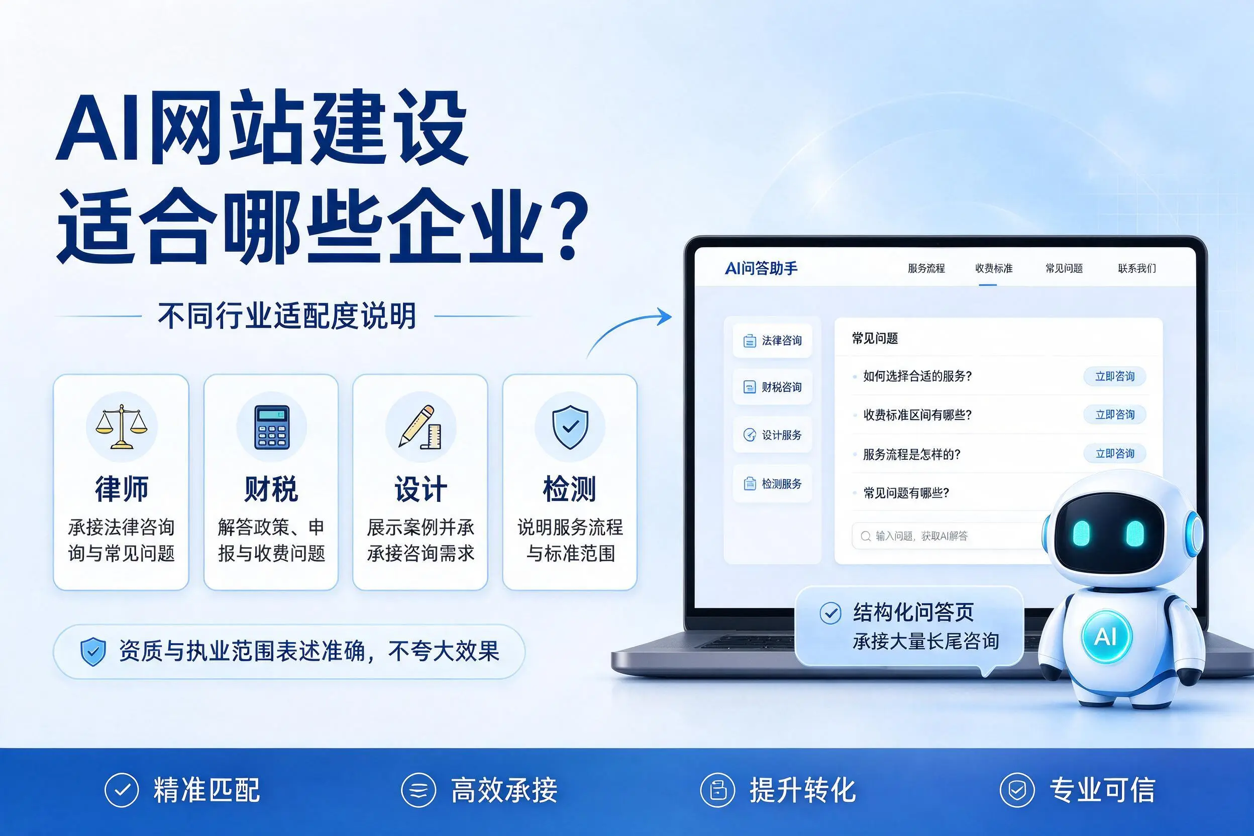 AI网站建设适合哪些企业?宜春不同行业适配度说明